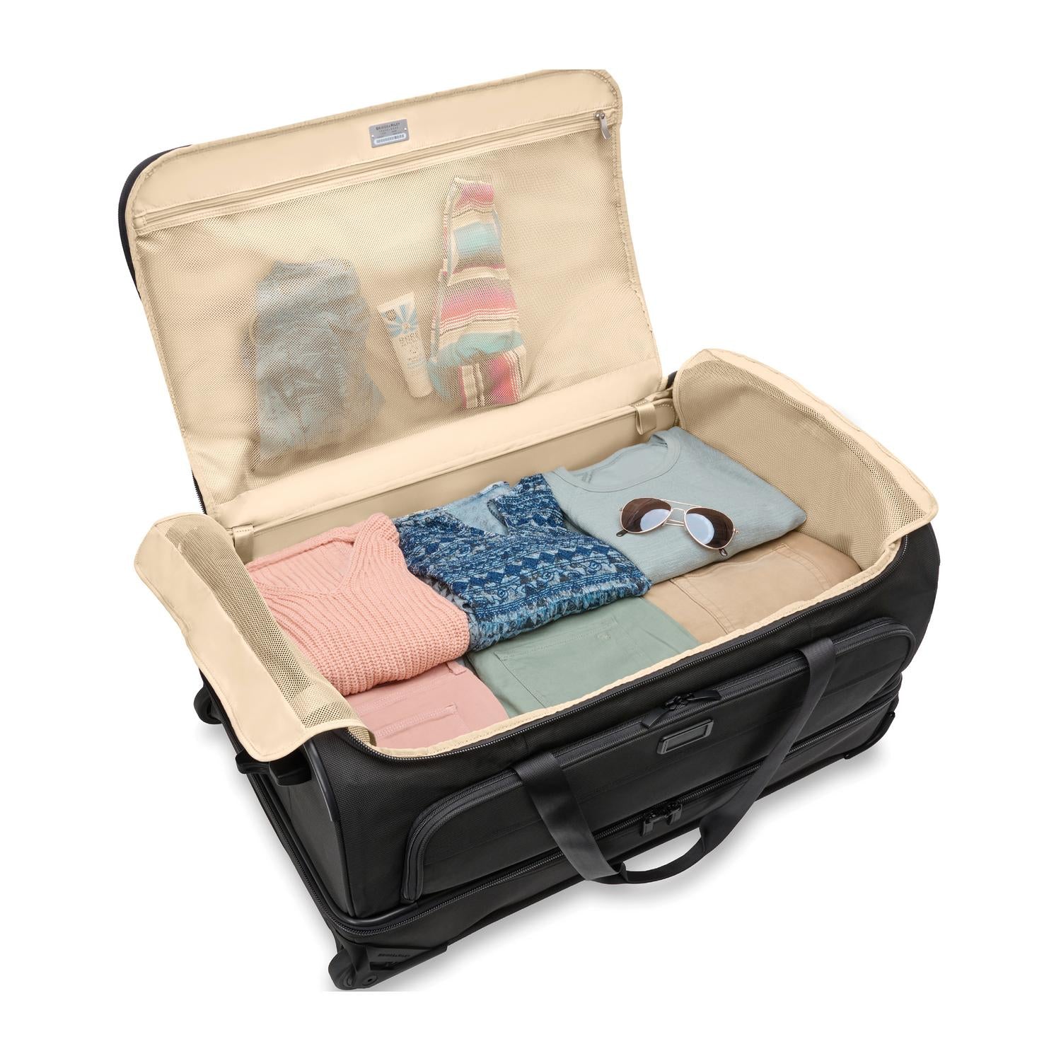 Briggs and Riley Large Two-Wheel Duffle Black Open View