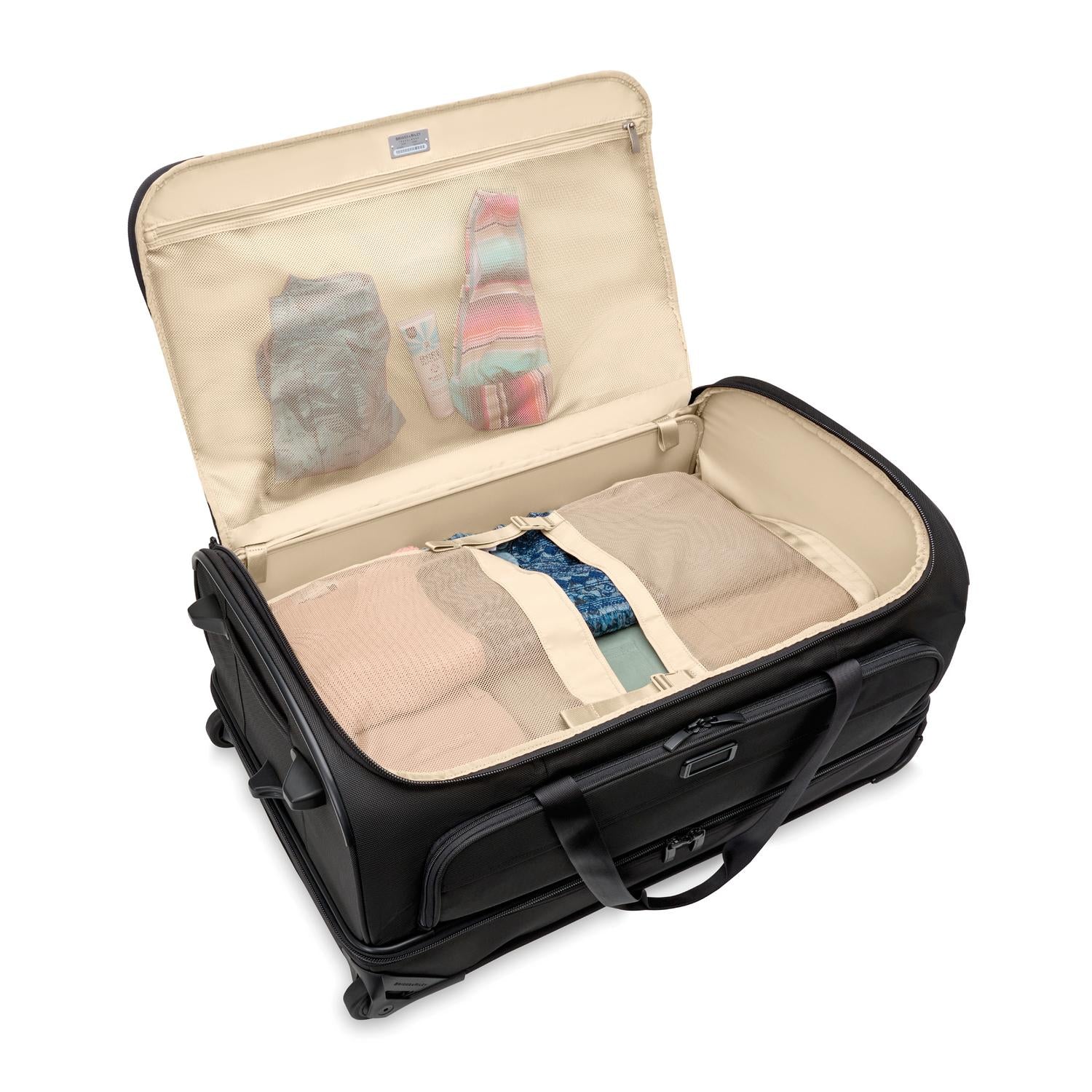 Briggs and Riley Large Two-Wheel Duffle Black Open Packed