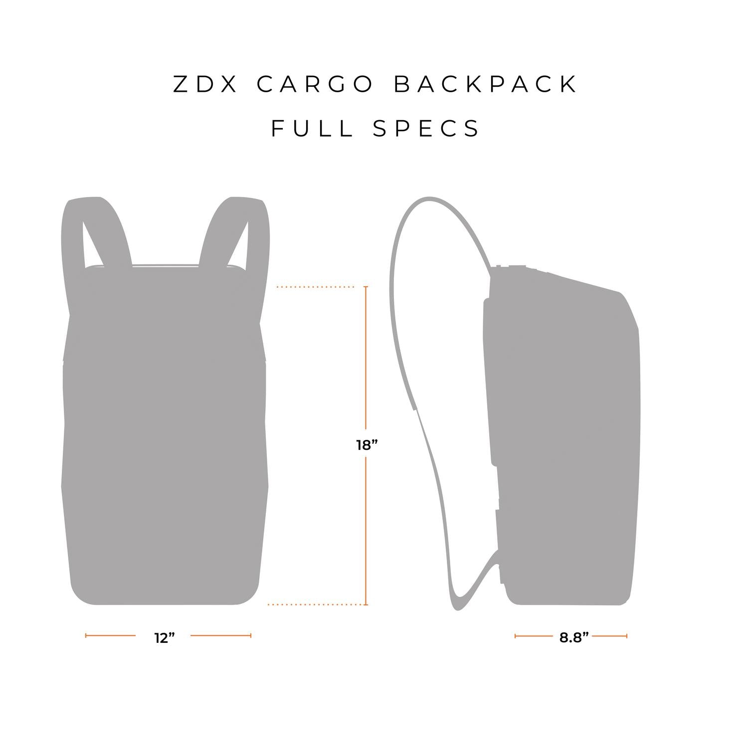 briggs &amp; riley black zdx cargo backpack specs