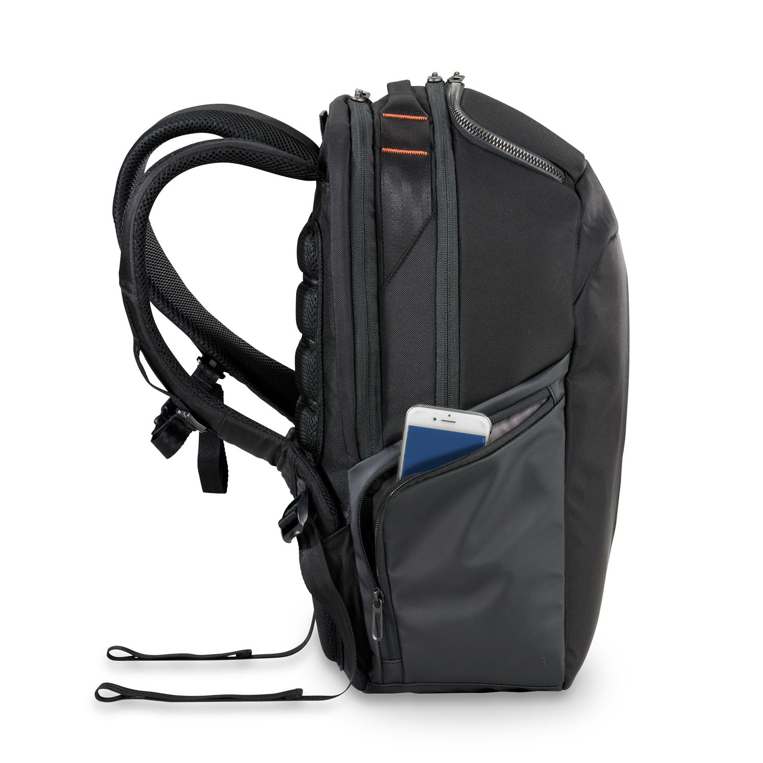 Briggs and Riley ZDX Cargo Backpack Side Pocket View